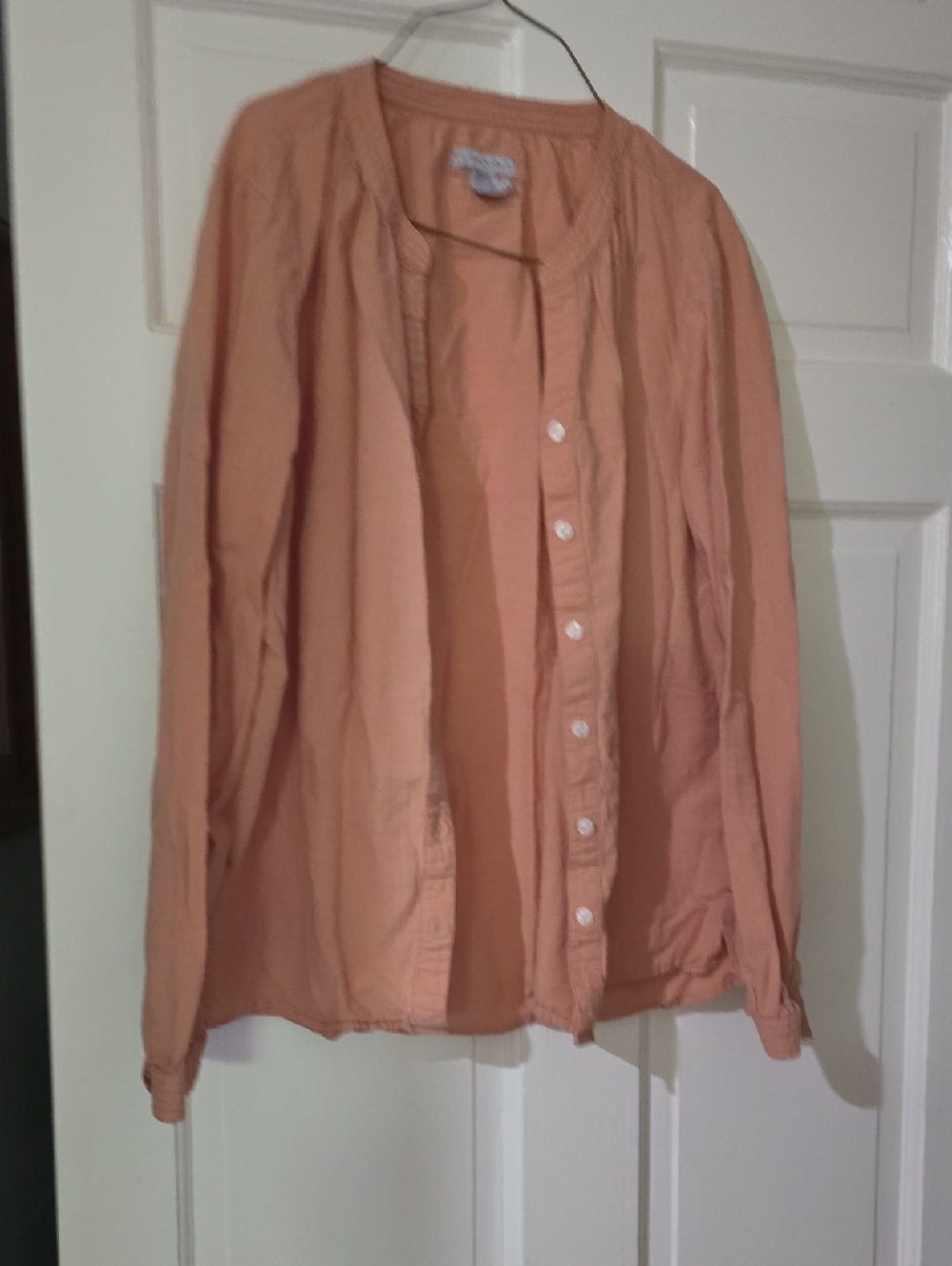 BUNDLE 3/$16. Womens Button-Down Shirt in Dusty Peach